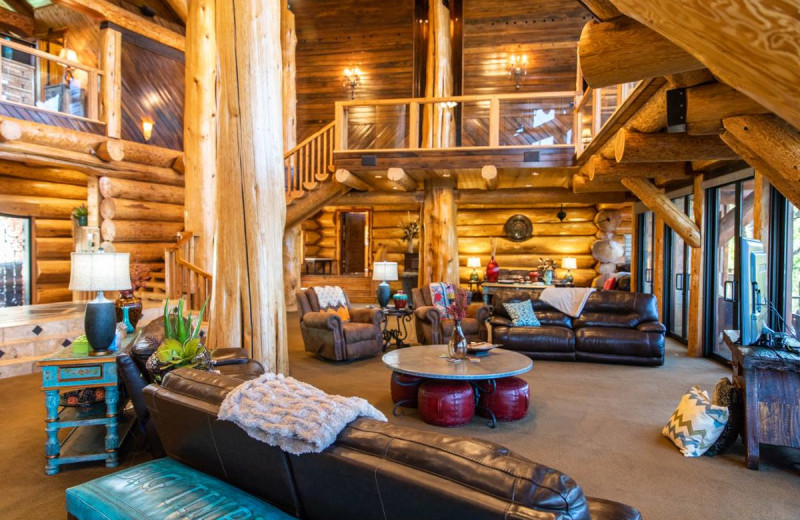Guest living room at Log Country Cove.