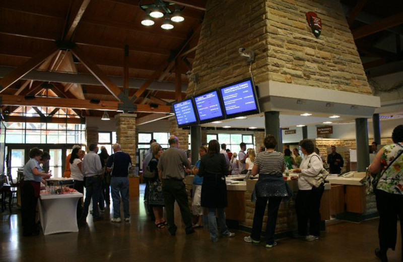 Visitor center interior at Mammoth Cave Hotel.