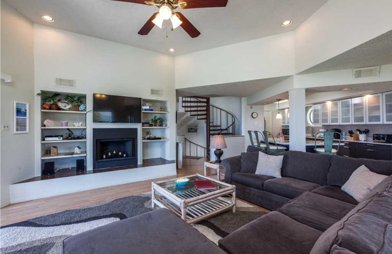 Rental living room at Gary Greene Vacation Rentals.