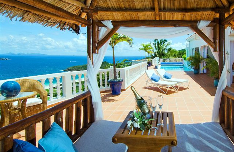 Villa patio at Island Properties Luxury Rentals.