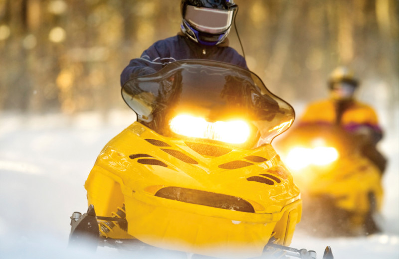 Snowmobiling at Tamarack Lodge.