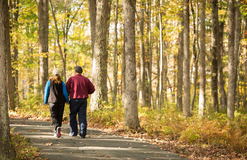 Hiking at Woodloch Resort.
