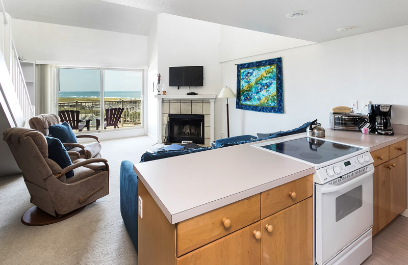 Rental living room at Gearhart by the Sea.