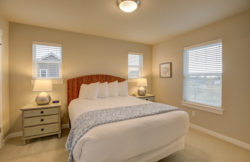 Rental bedroom at Oyhut Bay Seaside Village.