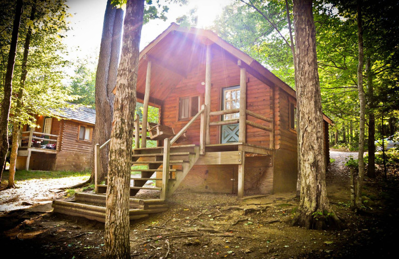 Cabin exterior at Old Forge Camping Resort.