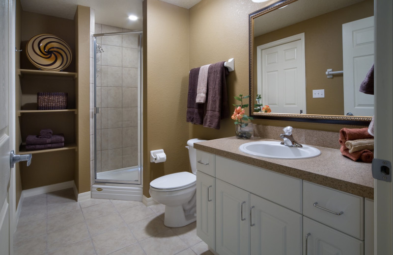 Guest bathroom at Holiday Inn Club Vacations at Orange Lake Resort.