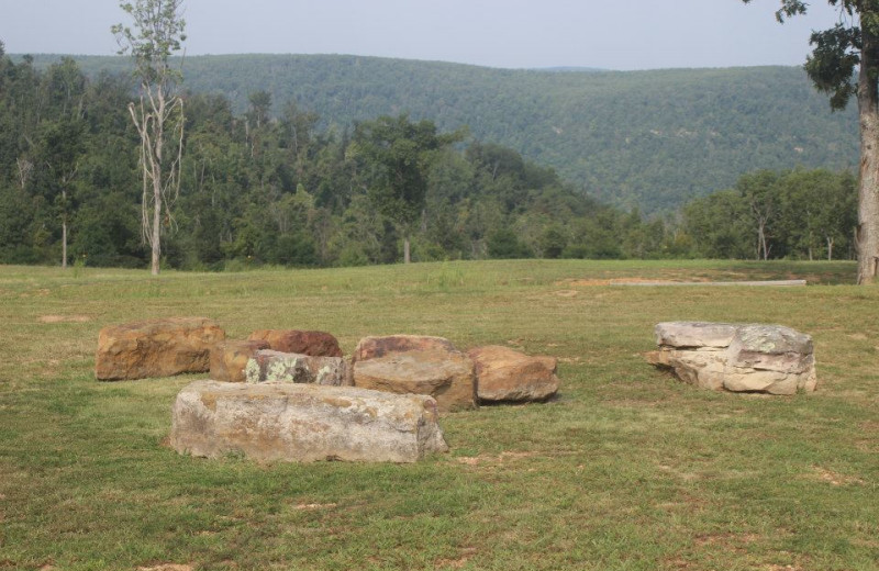 Fire pit at Saddleback Lodge.