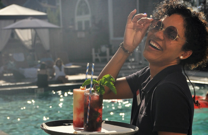 Serving drinks at The Nantucket Hotel and Resort.
