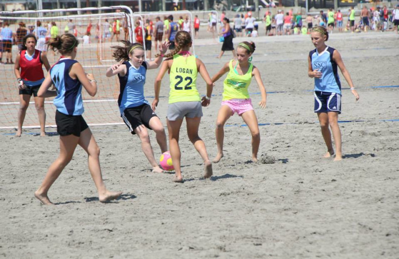 Beach activities at Florentine Family Motel.