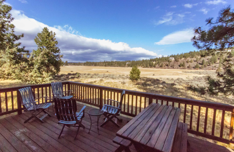Rental deck at Sisters Vacation Rentals.