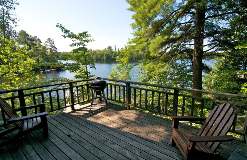 View of Lake from Bayside Cabin at Ludlow's Island Resort.