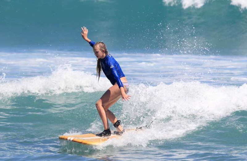 Surfing at Cabo Surf Hotel & Spa.