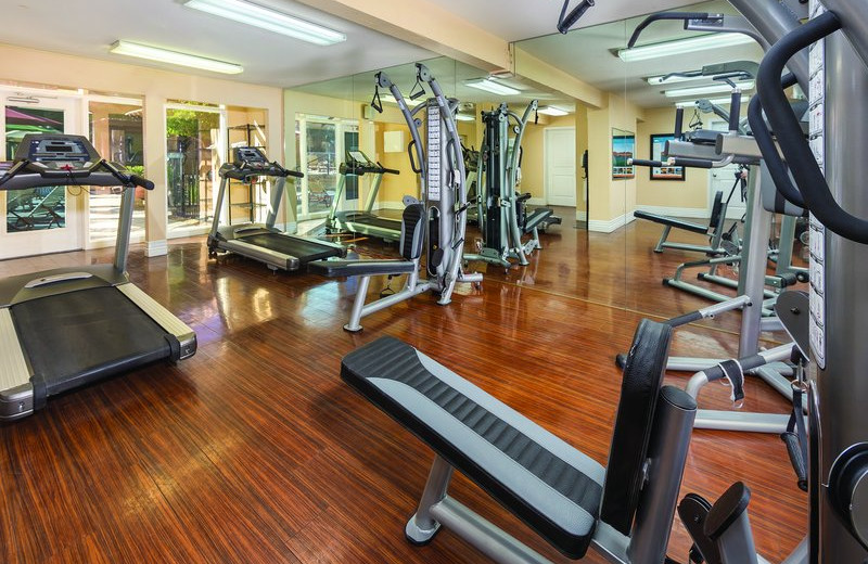 Fitness center at Desert Rose Resort.