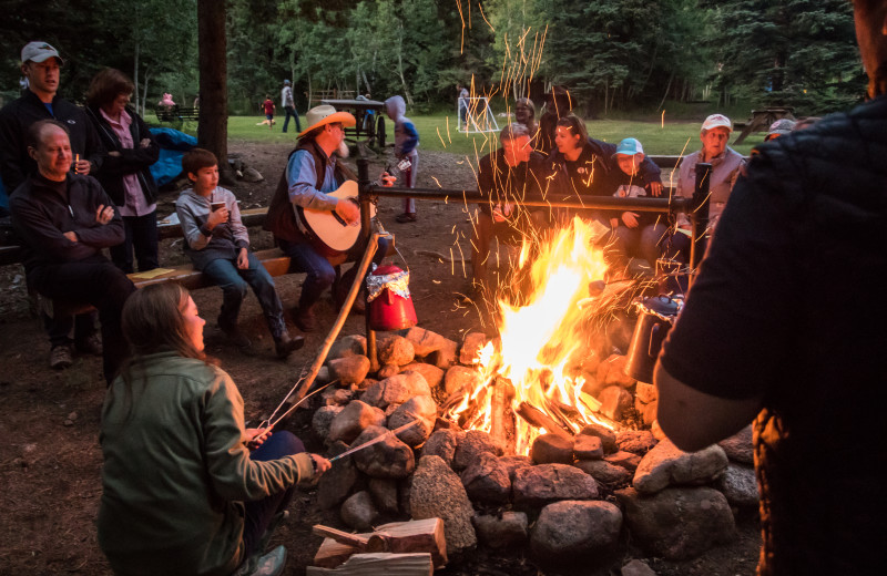 Bonfire at Tumbling River Ranch.