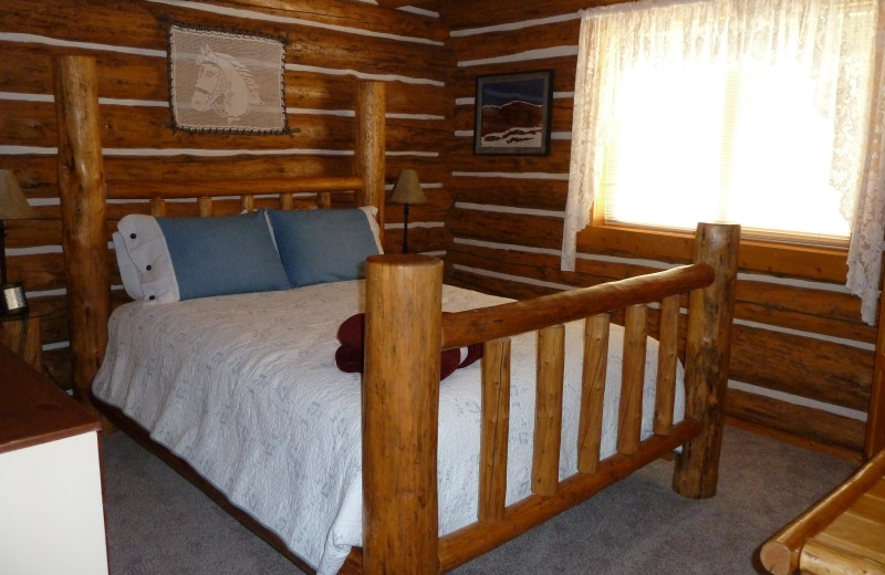 Guest room at Outlaw Cabins.