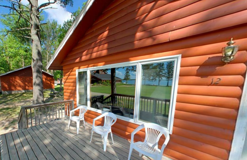 Cabin deck at Hiawatha Beach Resort.