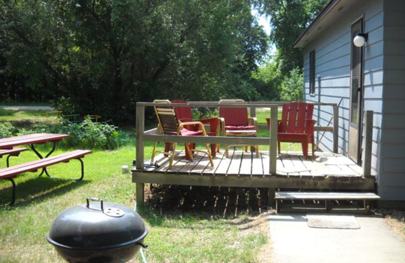 Cabin deck at Cozy Cove Resort.