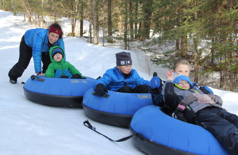 Sledding at YMCA Camp Du Nord.