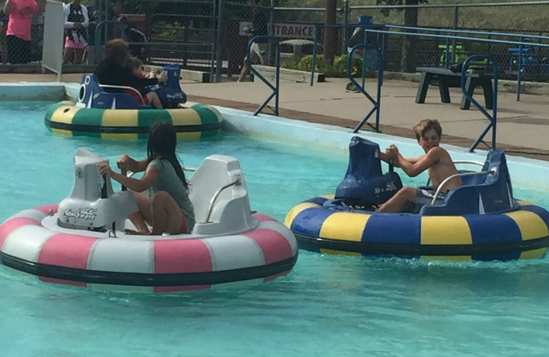 Bumper boats near Spicer Green Lake Resort.