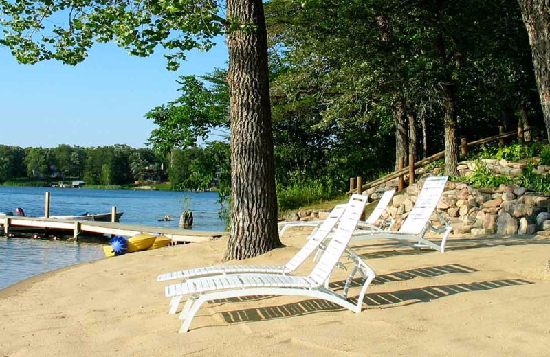 Beach at Breezy Point Resort on Straight Lake.