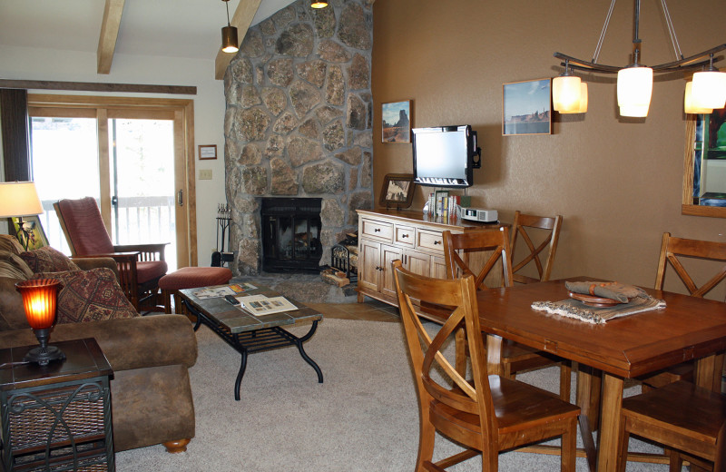 Guest living room at Cascade Village Condominiums.