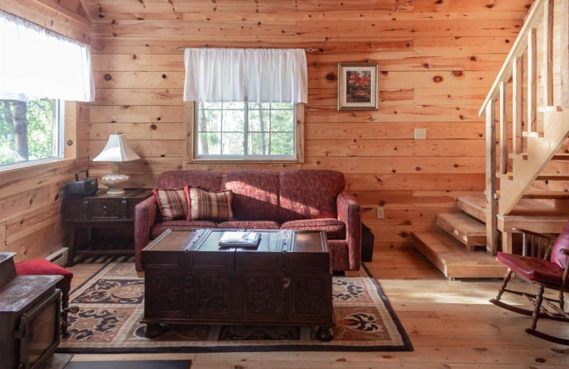 Cottage living room at Mattawa River Resort.