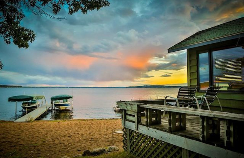 Beach sunset at Grand View Lodge.