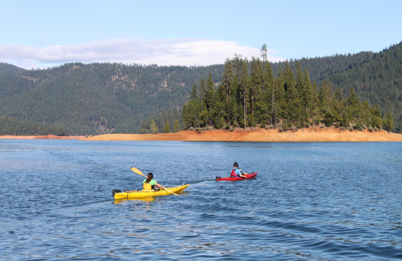 Kayaking at Trinity Lake.