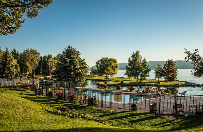 Outdoor pool at Averill's Flathead Lake Lodge.