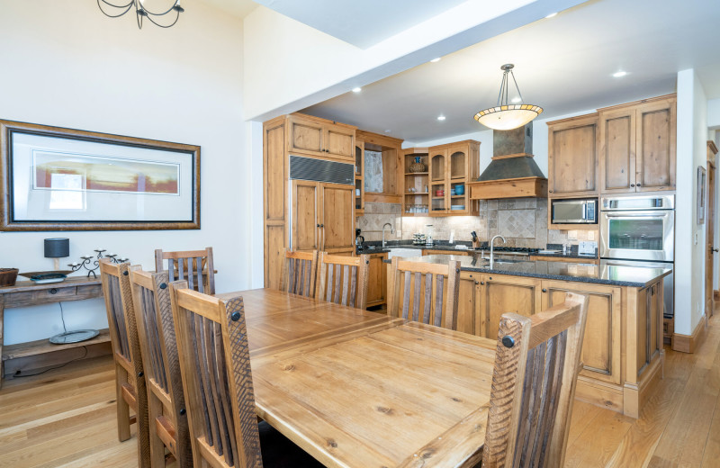 Rental kitchen at Accommodations in Telluride.