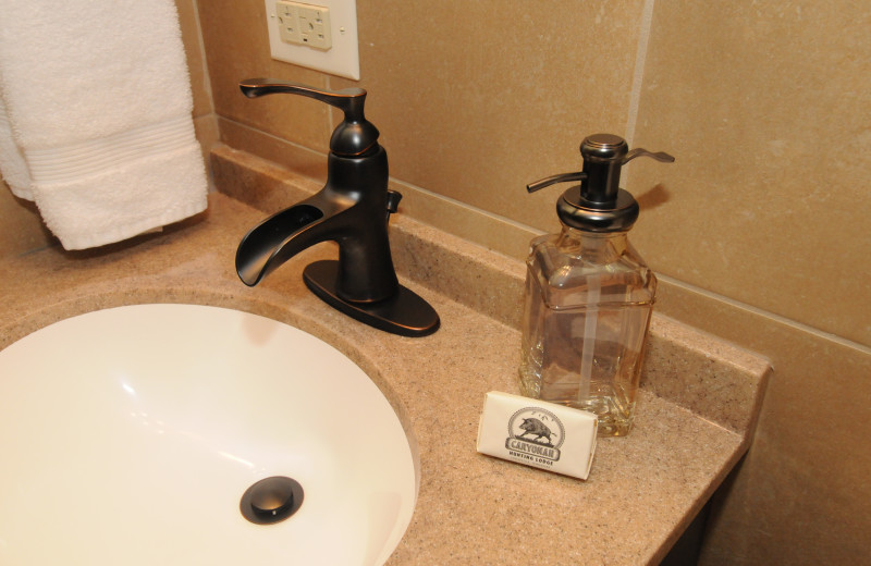 Cabin bathroom at Caryonah Hunting Lodge.