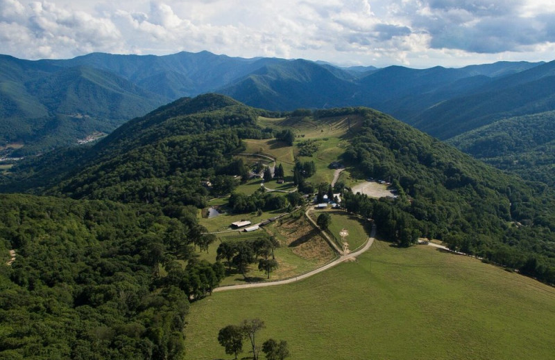 Aerial view of Cataloochee Ranch.