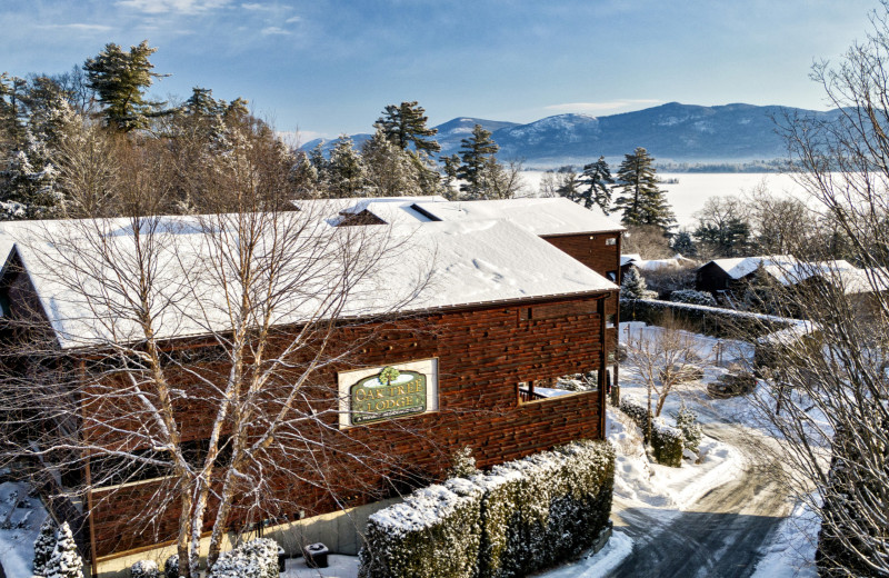 Exterior view of The Lodges at Cresthaven on Lake George.