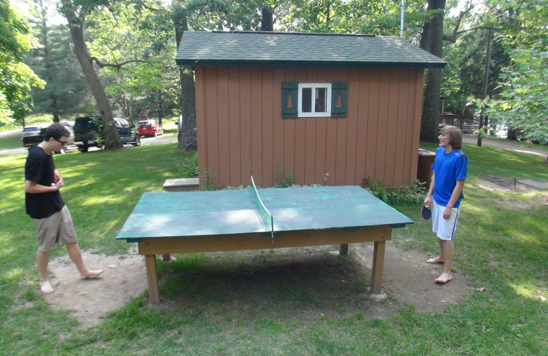 Ping pong at Woodland Beach Resort.