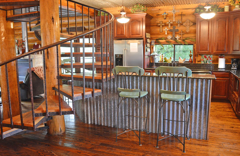 Rental kitchen at Log Country Cove.