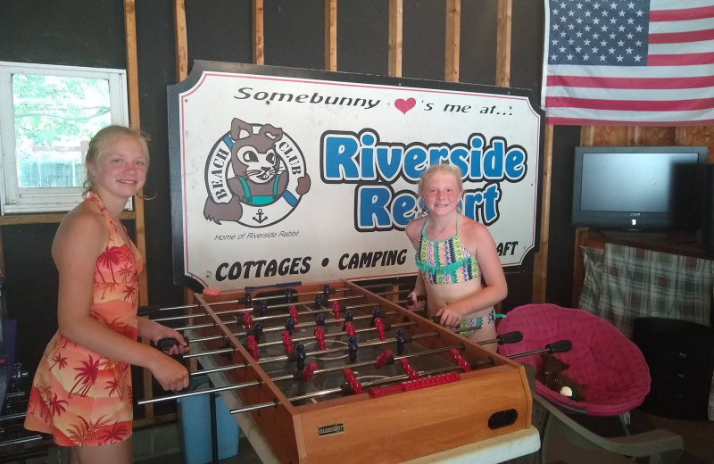 Foosball table at Riverside Resort.