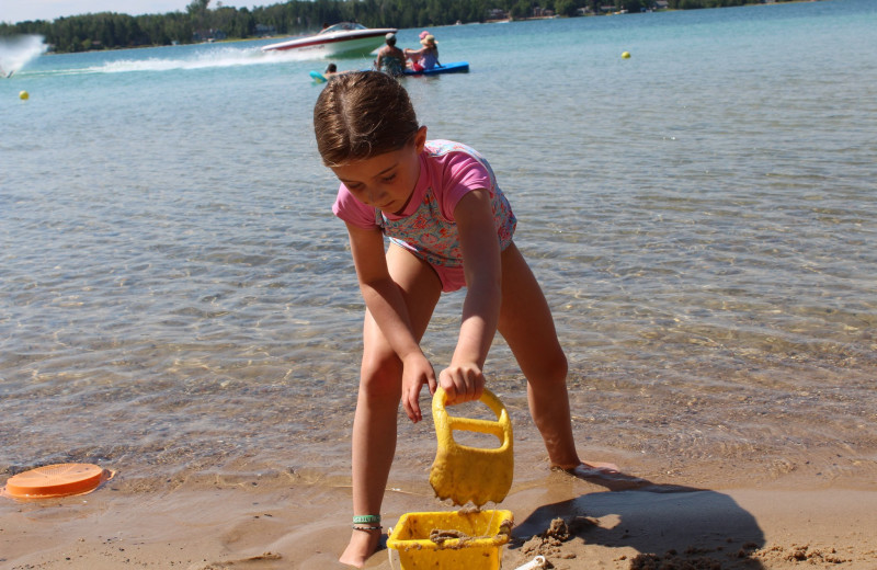 Beach at White Birch Lodge.