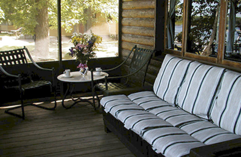 Cabin porch at Samara Point Resort.