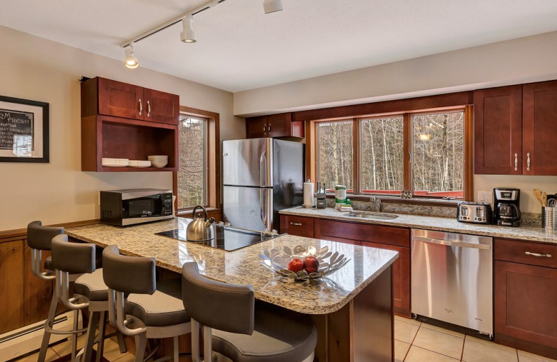 Rental kitchen at Killington Rental Associates.