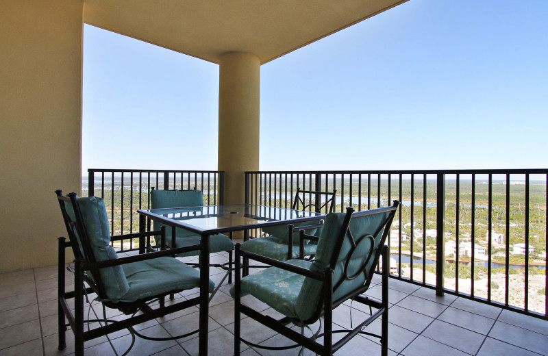 Rental balcony at Gulf Coast Beach Getaways.