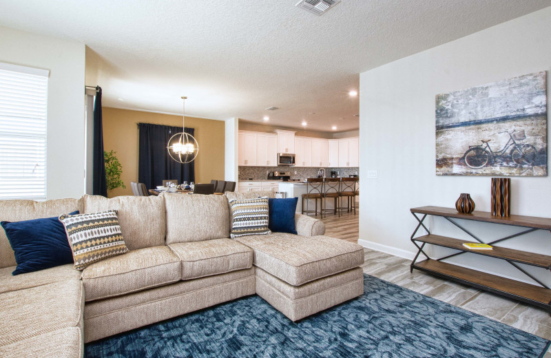 Rental living room at Vacation Pool Homes.