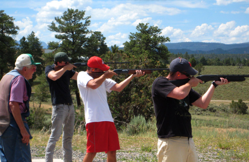 Shooting practice at Colorado Trails Ranch.