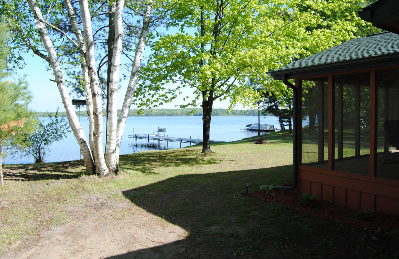 Cabin exterior at Sandy Pines Resort.