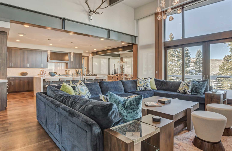 Rental living room at Natural Retreats Park City.