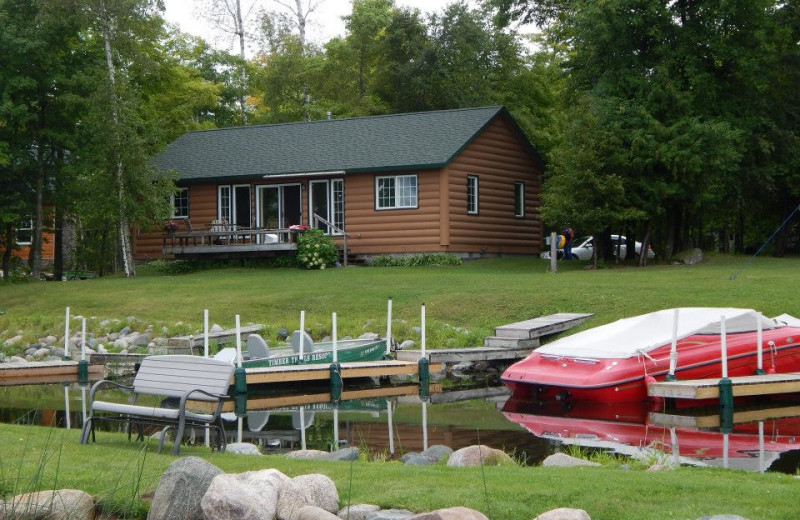 Cabin exterior at Timber Trails Resort.