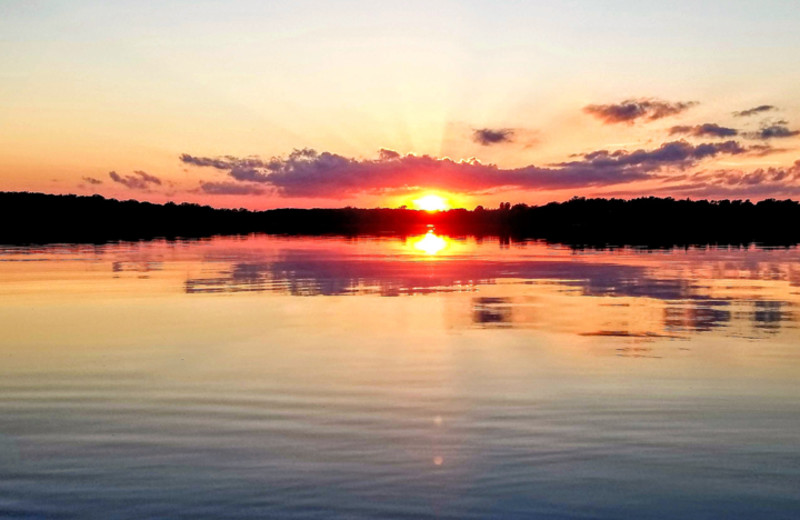 Lake sunset at Lazy Acres Resort.