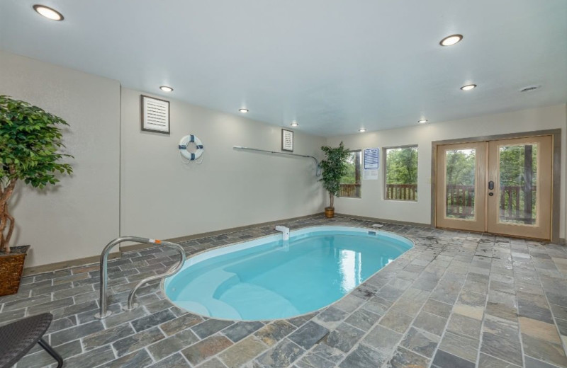 Cabin indoor pool at American Patriot Getaways, LLC.