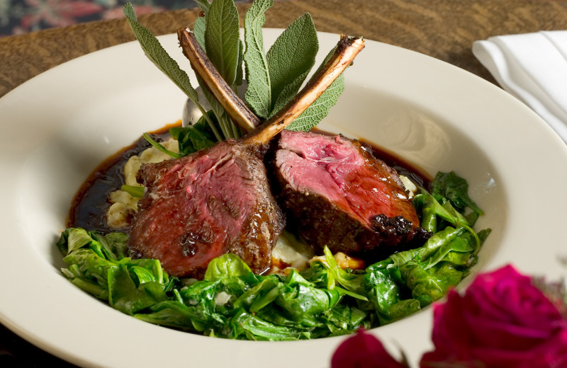 Dining at Wild Sage restaurant at Rusty Parrot Lodge.