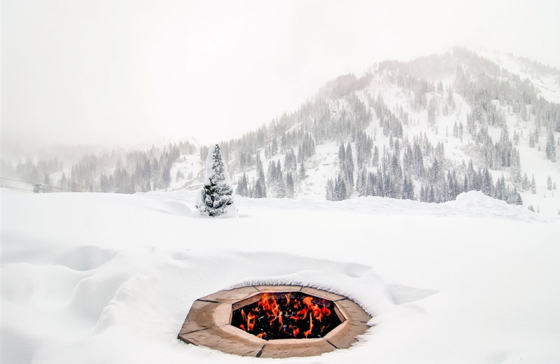 Fire pit at Snowpine Lodge.