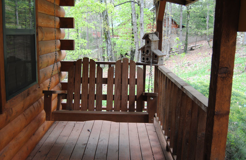 Cabin deck at Cabin Fever Resort.